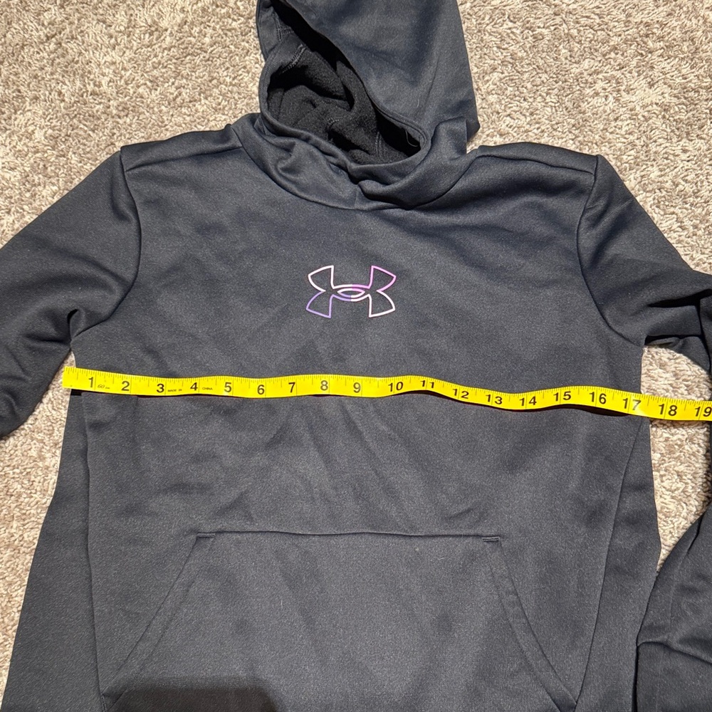 Under Armour Black Hoodie with Purple Logo / AA8 - Picture 3 of 4